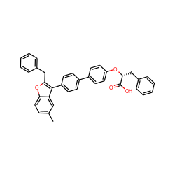 Cc1ccc2oc(Cc3ccccc3)c(-c3ccc(-c4ccc(O[C@H](Cc5ccccc5)C(=O)O)cc4)cc3)c2c1 ZINC000028757666