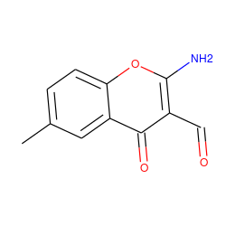 Cc1ccc2oc(N)c(C=O)c(=O)c2c1 ZINC000001390924