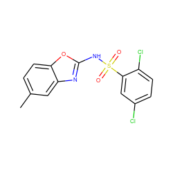 Cc1ccc2oc(NS(=O)(=O)c3cc(Cl)ccc3Cl)nc2c1 ZINC000036241891