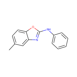 Cc1ccc2oc(Nc3ccccc3)nc2c1 ZINC000064512896