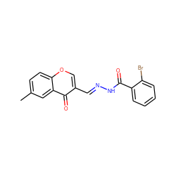 Cc1ccc2occ(/C=N/NC(=O)c3ccccc3Br)c(=O)c2c1 ZINC000015933677