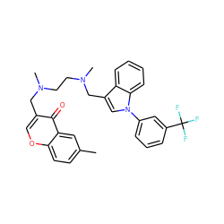 Cc1ccc2occ(CN(C)CCN(C)Cc3cn(-c4cccc(C(F)(F)F)c4)c4ccccc34)c(=O)c2c1 ZINC000653786029