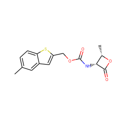 Cc1ccc2sc(COC(=O)N[C@H]3C(=O)O[C@H]3C)cc2c1 ZINC000299835741