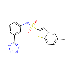 Cc1ccc2sc(S(=O)(=O)Nc3cccc(-c4nnn[nH]4)c3)cc2c1 ZINC000114603983