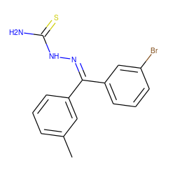 Cc1cccc(/C(=N\NC(N)=S)c2cccc(Br)c2)c1 ZINC000045368030