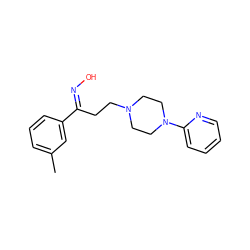 Cc1cccc(/C(CCN2CCN(c3ccccn3)CC2)=N/O)c1 ZINC000036476171