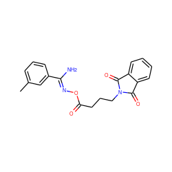 Cc1cccc(/C(N)=N/OC(=O)CCCN2C(=O)c3ccccc3C2=O)c1 ZINC000005059893