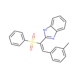 Cc1cccc(/C=C(\c2nc3ccccc3[nH]2)S(=O)(=O)c2ccccc2)c1 ZINC000005695883