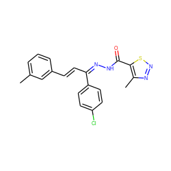 Cc1cccc(/C=C/C(=N/NC(=O)c2snnc2C)c2ccc(Cl)cc2)c1 ZINC000299838892