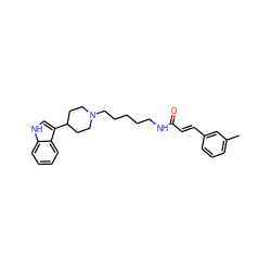 Cc1cccc(/C=C/C(=O)NCCCCCN2CCC(c3c[nH]c4ccccc34)CC2)c1 ZINC000029484310