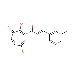 Cc1cccc(/C=C/C(=O)c2cc(Br)ccc(=O)c2O)c1 ZINC000004667448