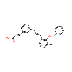 Cc1cccc(/C=C/Cc2cccc(/C=C/C(=O)O)c2)c1OCc1ccccc1 ZINC000169362880