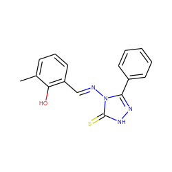 Cc1cccc(/C=N/n2c(-c3ccccc3)n[nH]c2=S)c1O ZINC000006557023