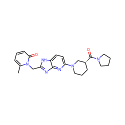 Cc1cccc(=O)n1Cc1nc2nc(N3CCC[C@@H](C(=O)N4CCCC4)C3)ccc2[nH]1 ZINC000221406901