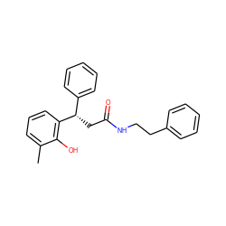 Cc1cccc([C@@H](CC(=O)NCCc2ccccc2)c2ccccc2)c1O ZINC000001133042