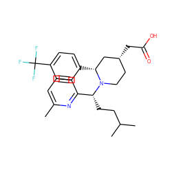 Cc1cccc([C@@H](CCC(C)C)N2CC[C@@H](CC(=O)O)C[C@H]2c2ccc(C(F)(F)F)cc2)n1 ZINC000084544156