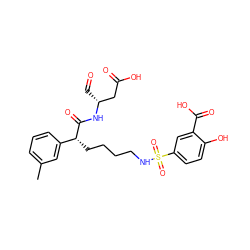 Cc1cccc([C@@H](CCCCNS(=O)(=O)c2ccc(O)c(C(=O)O)c2)C(=O)N[C@H](C=O)CC(=O)O)c1 ZINC000013553883