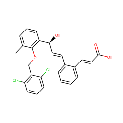 Cc1cccc([C@@H](O)/C=C/c2ccccc2/C=C/C(=O)O)c1OCc1c(Cl)cccc1Cl ZINC000028333602