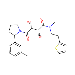 Cc1cccc([C@@H]2CCCN2C(=O)[C@H](O)[C@@H](O)C(=O)N(C)CCc2cccs2)c1 ZINC000045338496