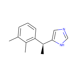 Cc1cccc([C@H](C)c2cnc[nH]2)c1C ZINC000004632106