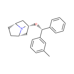 Cc1cccc([C@H](O[C@@H]2C[C@@H]3CC[C@H](C2)N3C)c2ccccc2)c1 ZINC000103271711