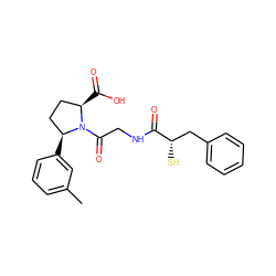 Cc1cccc([C@H]2CC[C@@H](C(=O)O)N2C(=O)CNC(=O)[C@@H](S)Cc2ccccc2)c1 ZINC000013756717