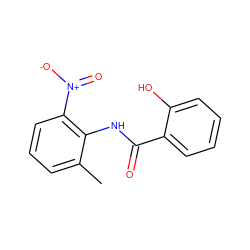 Cc1cccc([N+](=O)[O-])c1NC(=O)c1ccccc1O ZINC000005548804