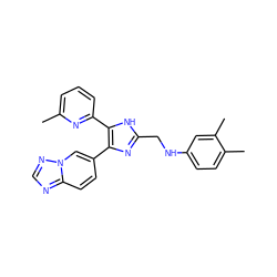 Cc1cccc(-c2[nH]c(CNc3ccc(C)c(C)c3)nc2-c2ccc3ncnn3c2)n1 ZINC000113391495