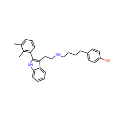 Cc1cccc(-c2[nH]c3ccccc3c2CCNCCCCc2ccc(O)cc2)c1C ZINC000027561588