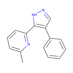 Cc1cccc(-c2[nH]ncc2-c2ccccc2)n1 ZINC000013526634