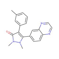 Cc1cccc(-c2c(-c3ccc4nccnc4c3)n(C)n(C)c2=O)c1 ZINC000034997467