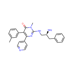 Cc1cccc(-c2c(-c3ccncc3)nc(NC[C@@H](N)Cc3ccccc3)n(C)c2=O)c1 ZINC000063539622