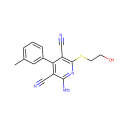 Cc1cccc(-c2c(C#N)c(N)nc(SCCO)c2C#N)c1 ZINC000013612585