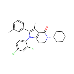 Cc1cccc(-c2c(C)c3c(n2-c2ccc(Cl)cc2Cl)CCN(C2CCCCC2)C3=O)c1 ZINC000028706512