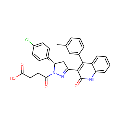 Cc1cccc(-c2c(C3=NN(C(=O)CCC(=O)O)[C@H](c4ccc(Cl)cc4)C3)c(=O)[nH]c3ccccc23)c1 ZINC000096283762