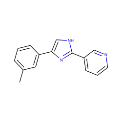 Cc1cccc(-c2c[nH]c(-c3cccnc3)n2)c1 ZINC000013553746