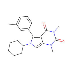 Cc1cccc(-c2c3c(=O)n(C)c(=O)n(C)c3cn2C2CCCCC2)c1 ZINC000002434250