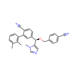 Cc1cccc(-c2cc([C@@H](OCc3ccc(C#N)cc3)c3cncn3C)ccc2C#N)c1C ZINC000028357979