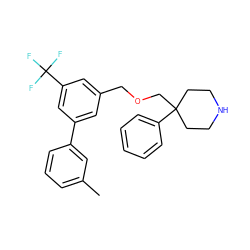 Cc1cccc(-c2cc(COCC3(c4ccccc4)CCNCC3)cc(C(F)(F)F)c2)c1 ZINC000144206110