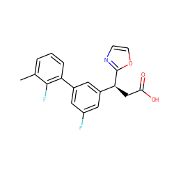 Cc1cccc(-c2cc(F)cc([C@H](CC(=O)O)c3ncco3)c2)c1F ZINC001772615347