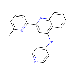 Cc1cccc(-c2cc(Nc3ccncc3)c3ccccc3n2)n1 ZINC000042923194