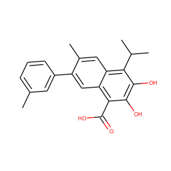 Cc1cccc(-c2cc3c(C(=O)O)c(O)c(O)c(C(C)C)c3cc2C)c1 ZINC000653813189