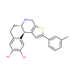 Cc1cccc(-c2cc3c(s2)CN[C@H]2CCc4cc(O)c(O)cc4[C@H]32)c1 ZINC000013762038