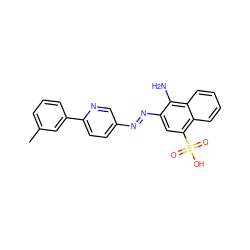 Cc1cccc(-c2ccc(/N=N/c3cc(S(=O)(=O)O)c4ccccc4c3N)cn2)c1 ZINC000201506615