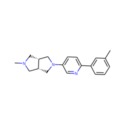 Cc1cccc(-c2ccc(N3C[C@@H]4CN(C)C[C@@H]4C3)cn2)c1 ZINC000040979713