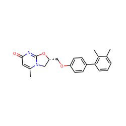 Cc1cccc(-c2ccc(OC[C@@H]3Cn4c(C)cc(=O)nc4O3)cc2)c1C ZINC000116406084