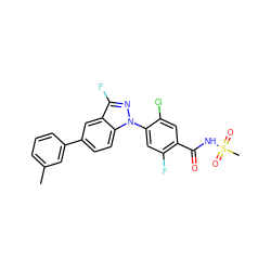 Cc1cccc(-c2ccc3c(c2)c(F)nn3-c2cc(F)c(C(=O)NS(C)(=O)=O)cc2Cl)c1 ZINC001772572338