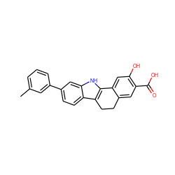 Cc1cccc(-c2ccc3c4c([nH]c3c2)-c2cc(O)c(C(=O)O)cc2CC4)c1 ZINC000034893960