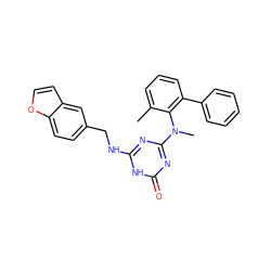 Cc1cccc(-c2ccccc2)c1N(C)c1nc(NCc2ccc3occc3c2)[nH]c(=O)n1 ZINC000064539163