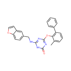 Cc1cccc(-c2ccccc2)c1Oc1nc(NCc2ccc3occc3c2)[nH]c(=O)n1 ZINC000064512548